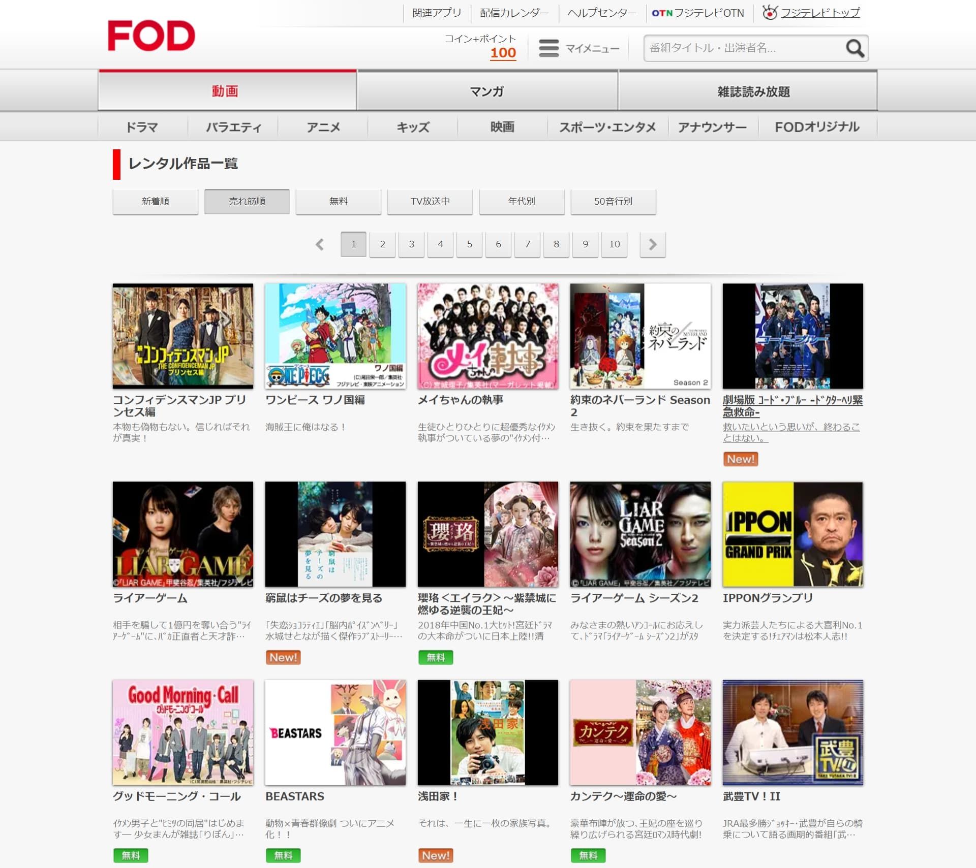 FOD＿プレミアム＿無料トライアル＿レンタル作品
