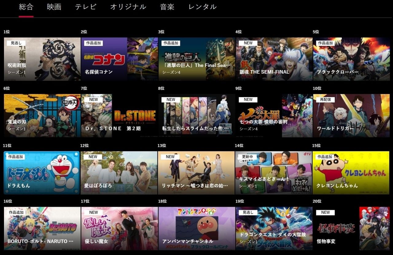 dTV_総合ランキング