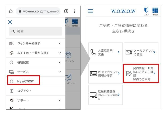 ＷＯＷＯＷオンデマンド解約手順１